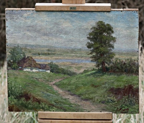Paesaggio rurale con sentiero - con,