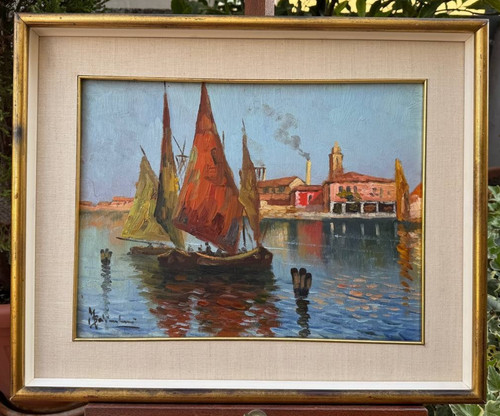 Quadro dipinto olio venezia - dipinto,