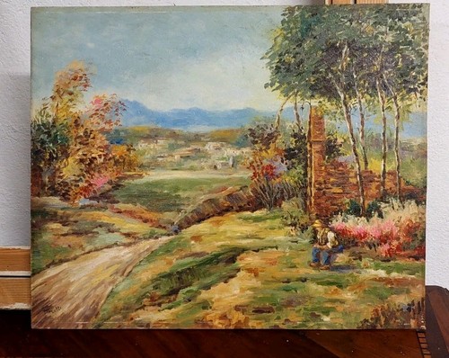 Dipinto olio tavola - su,