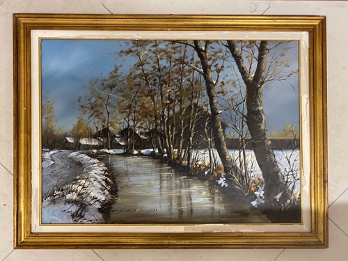 Paesaggio con fiume - “, alberi