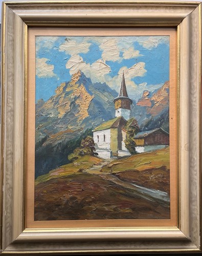Olio tela paesaggio - olio, su