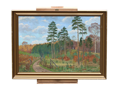 Olio tela paesaggio - olio, waldweg