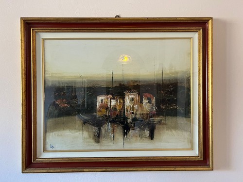 Quadro paesaggio firmato - , con