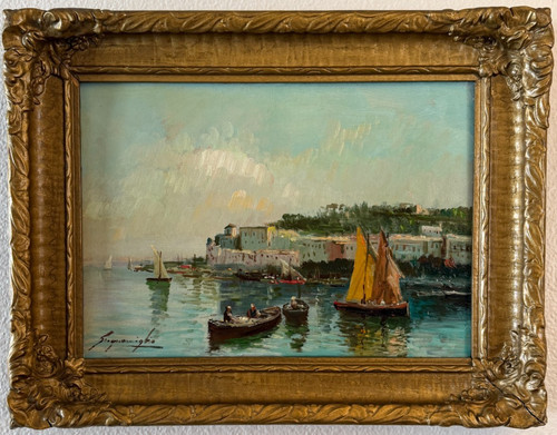 Antico dipinto olio - , italiano