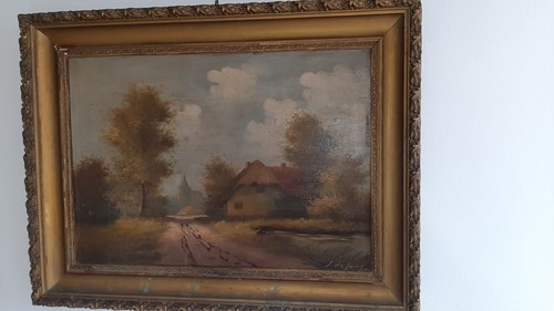 Antico paesaggio firmato - antico,