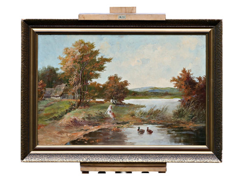 Paesaggio con lago - con, e