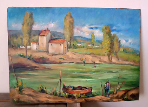 Dipinto paesaggio toscana olio - dipinto,