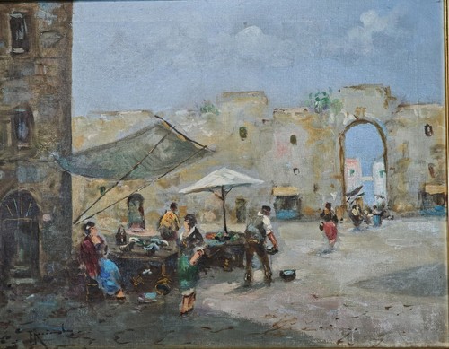 Dipinto olio tela firmato - su,