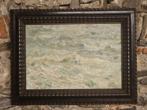 Dipinto olio tavola marina - su,