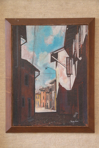 Paesaggio olio faesite dipinto - faesite,