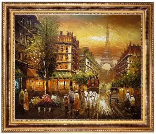 Quadro olio parigi - olio, con