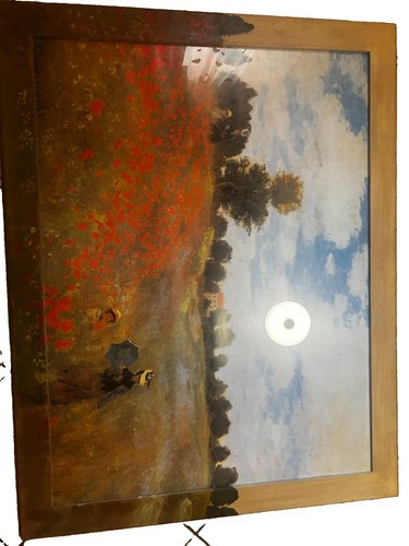 Quadro paesaggio con - , papaveri