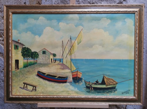 Dipinto olio tela paesaggio - olio,
