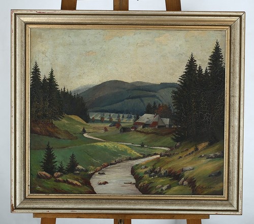 Otto brachlow firmato olio - otto,