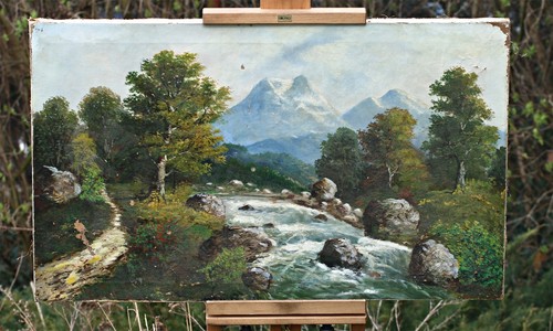 Olio tela firmato schulz - r.,